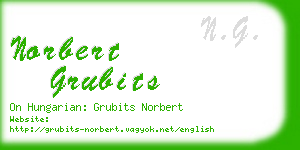 norbert grubits business card
